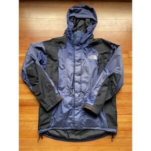 Vintage The North Face Gore-Tex Blue Hooded Full Zip Logo Shell Jacket large